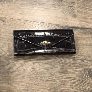 Coach Black Croc-Embossed Wallet/Clutch